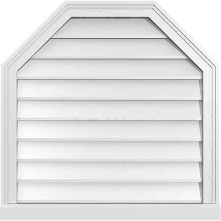 Ekena Millwork Octagonal Top Surface Mount PVC Gable Vent w/ 2"W x 2"P Brickmould Sill Frame, 28"W x 28"H GVPOT28X2803SN